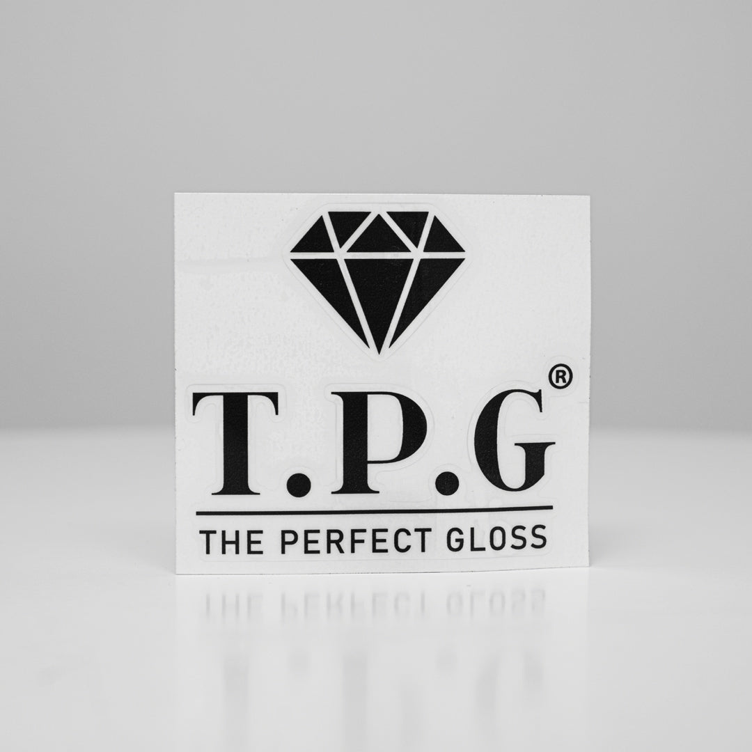 TPG Logo Dekal – Svart/Vit 100mm×90mm
