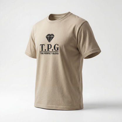 Beige T-shirt | Svart brodyr