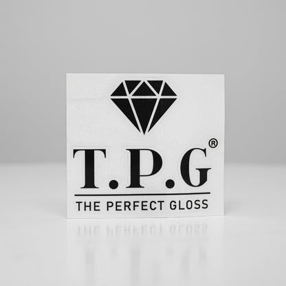 TPG Logo Dekal – Svart/Vit 100mm×90mm