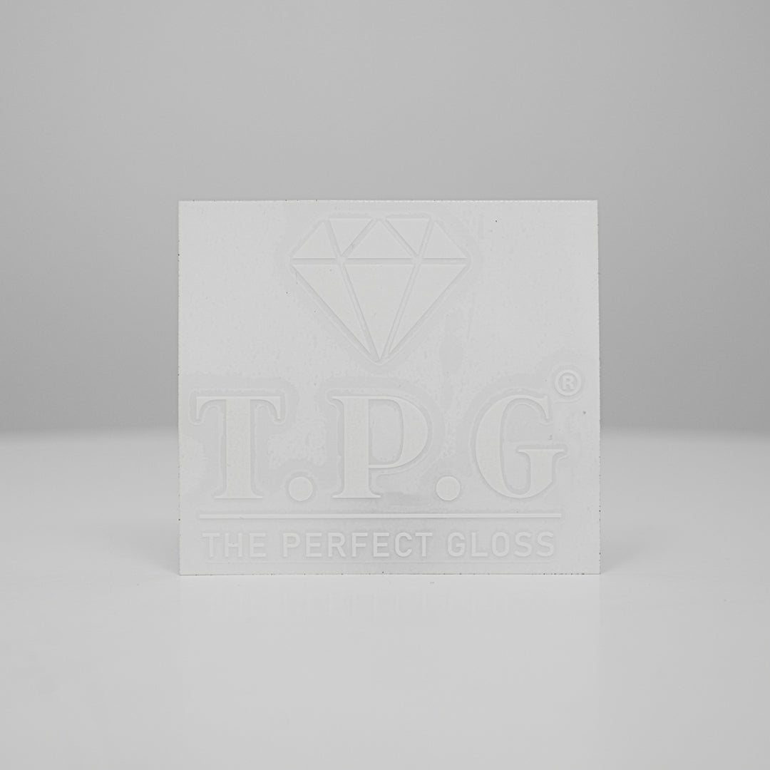 TPG Logo Dekal – Svart/Vit 100mm×90mm