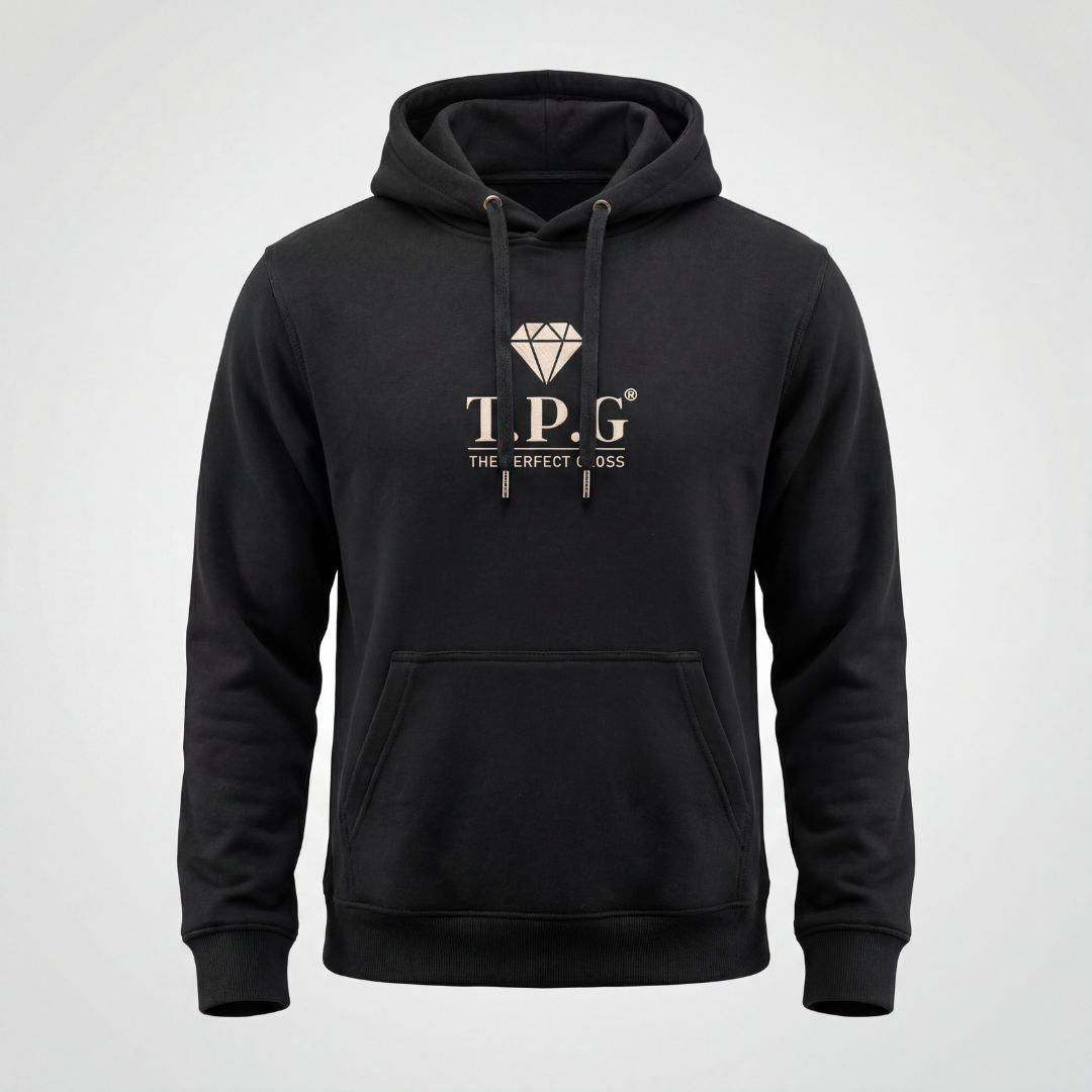 Hoodie TPG Svart | Beige brodyr