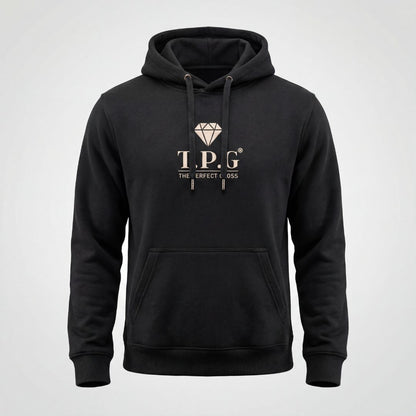 Hoodie TPG Svart | Beige brodyr